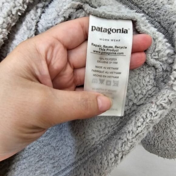 Patagonia Grey Fleece Quarter Zip Pullover Sweatshirt Small - Picture 4 of 7